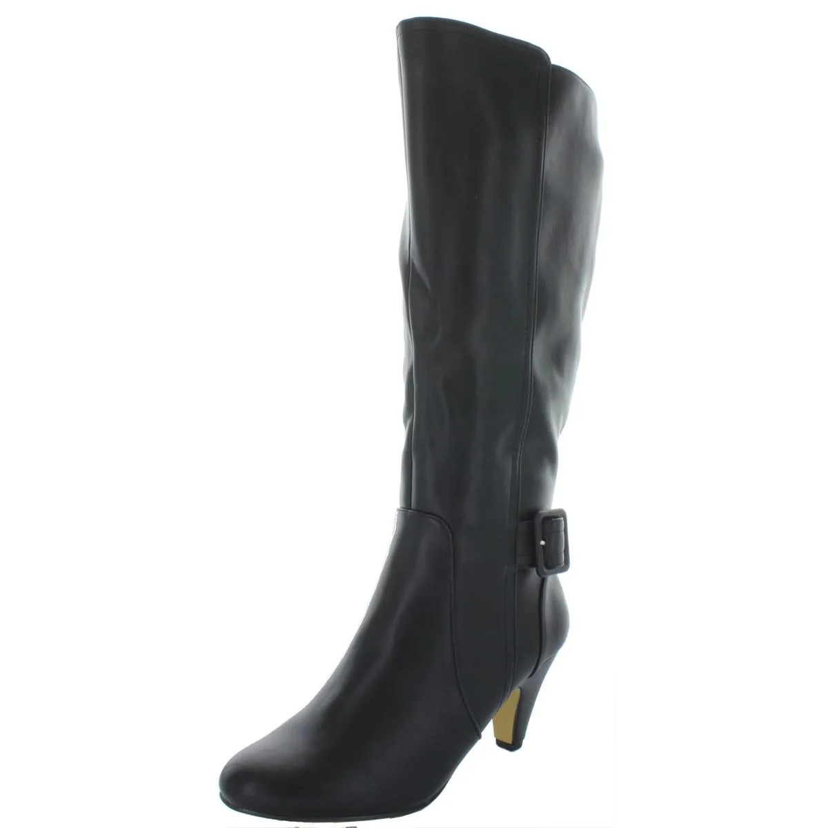 Versatile Look Troy II Plus Womens Wide Calf Faux Leather Knee-High Boots