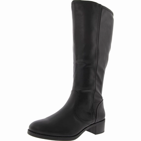 Tucker Plus Womens Wide Calf Faux Leather Knee-High Boots Protective Finish Morning Walk