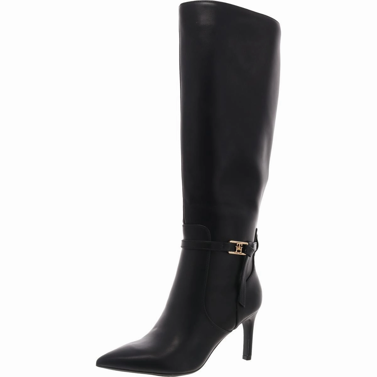 TWJullie Womens Solid Faux Leather Knee-High Boots Stable Ankle Long Walks