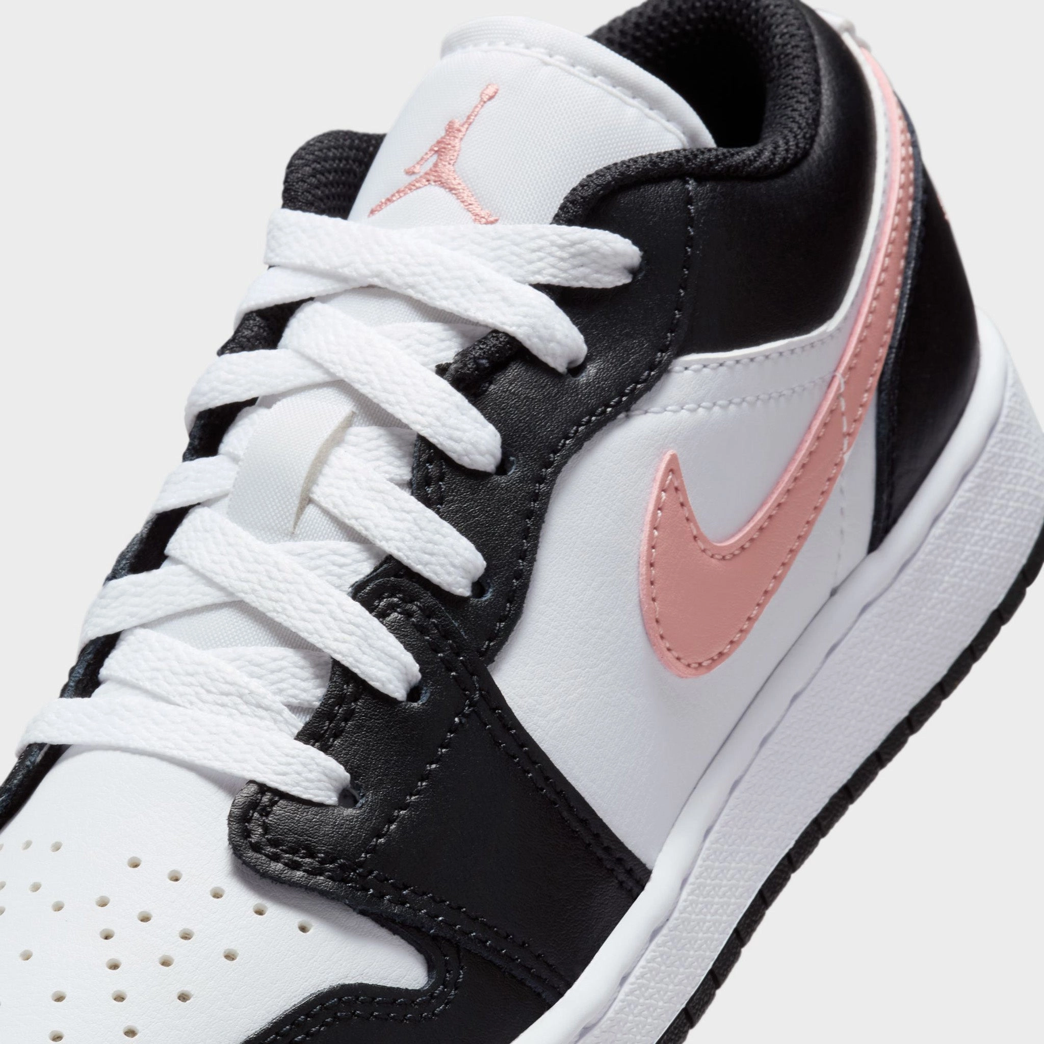 Jordan 1 Low GS White / Rust Pink - Black Anti Friction Lining