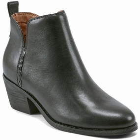 marisole Womens Zipper Leather Ankle Boots Impact Resistant