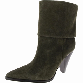 Cerise Womens Block Heel Faux Suede Ankle Boots Quick Drying Windy Weather Polyester