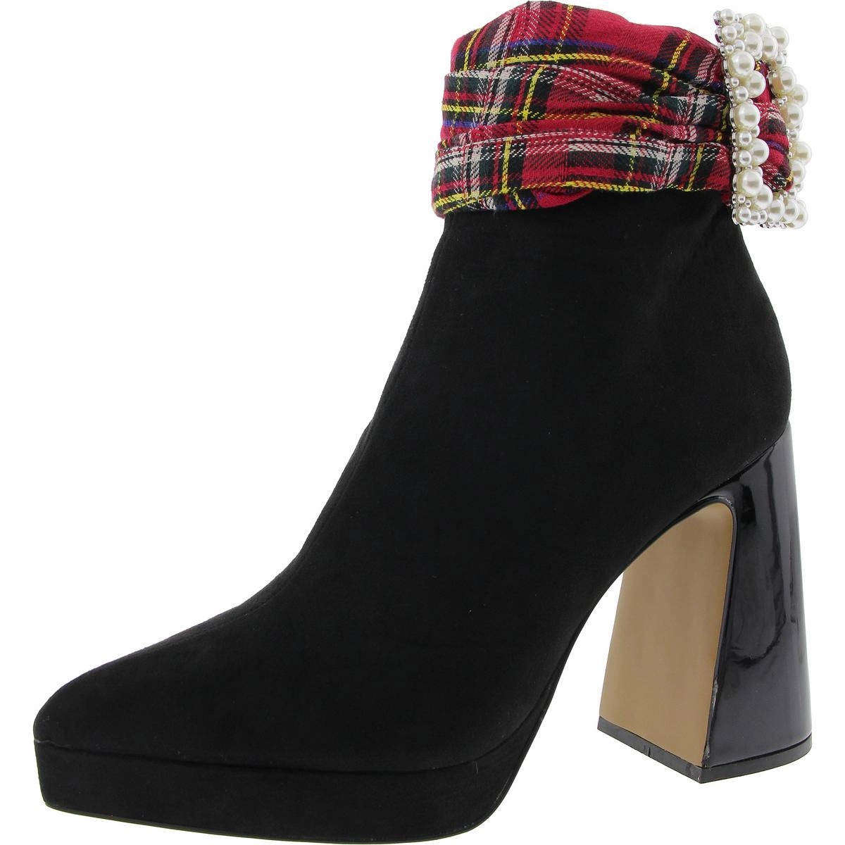 IDRIS Womens Block heel Pointed toe Ankle Boots Walking