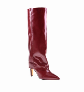 Women's Overlay Red Knee Boot Soft Support Eco Material Snow Trekker