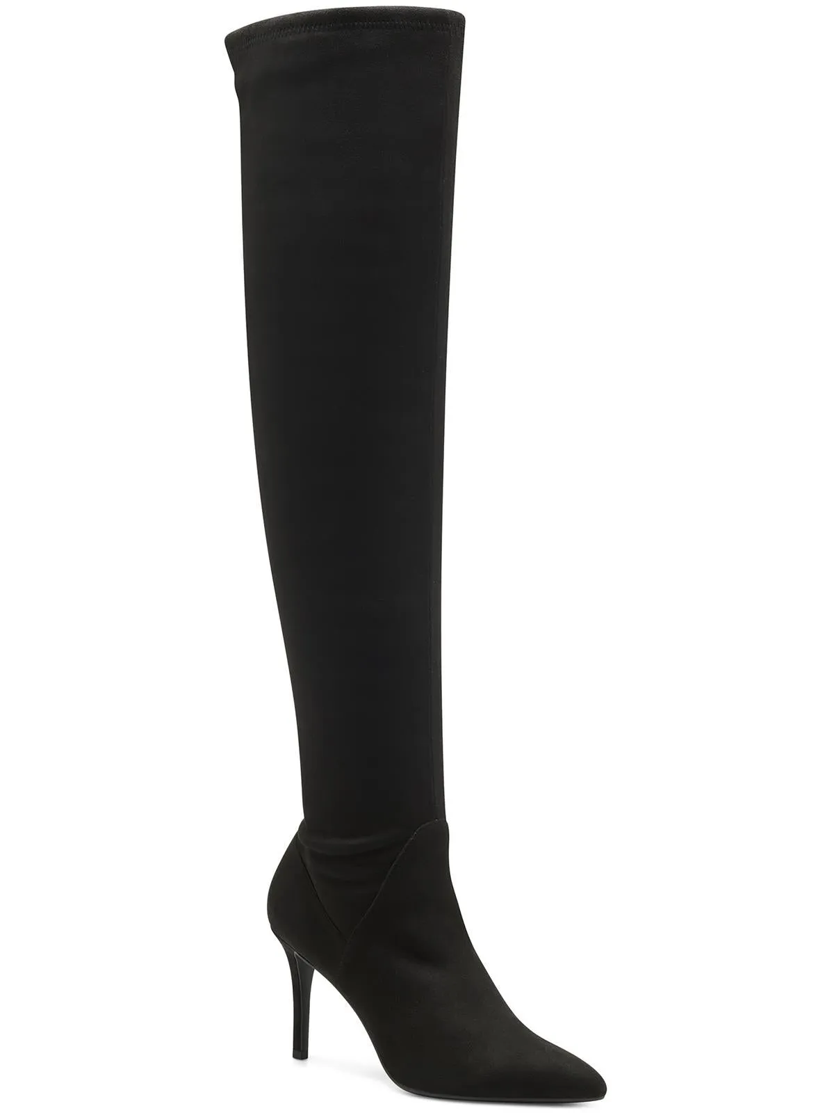Well-fitted Wedge Heel Abrine Womens Solid Pull On Over-The-Knee Boots