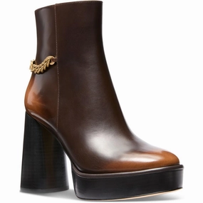 Soft Inner Lining Vintage Style Carlisle Platform Bootie Womens Chain Leather Ankle Boots