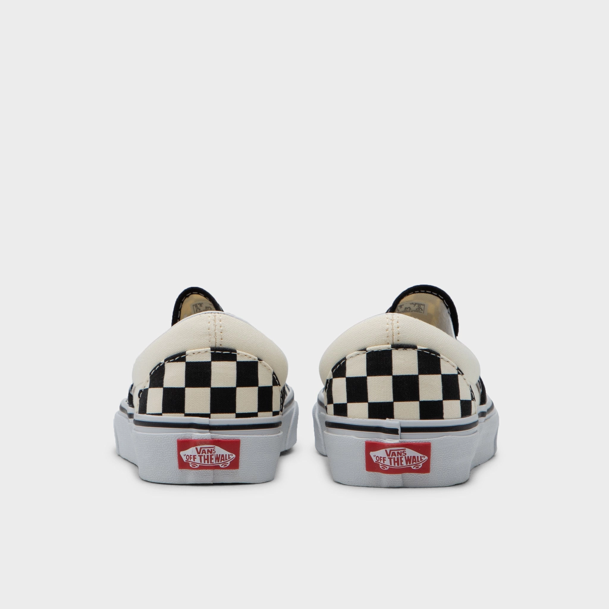 Vans Classic Slip-On Checkerboard Black / White Knit Design Cushioned heel