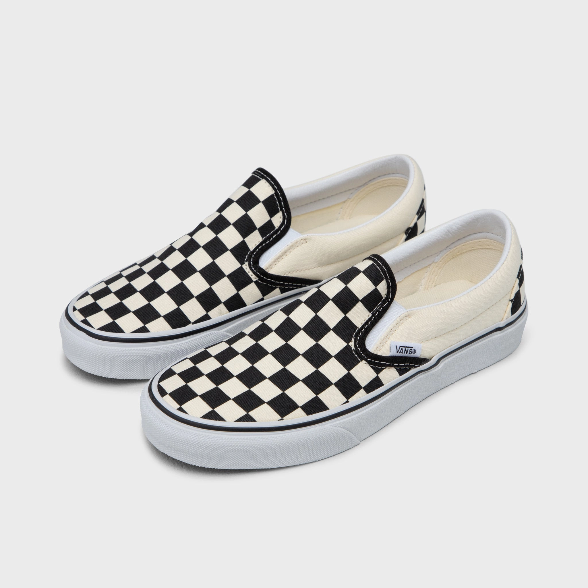 Mule Style padded insole Vans Classic Slip-On Checkerboard Black / White