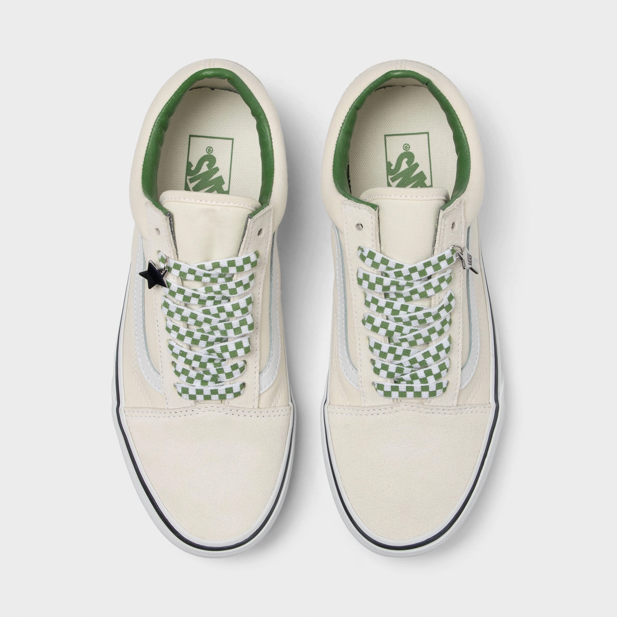 Campus Hike Water Safe Vans Old Skool Marshmallow / Green Charms