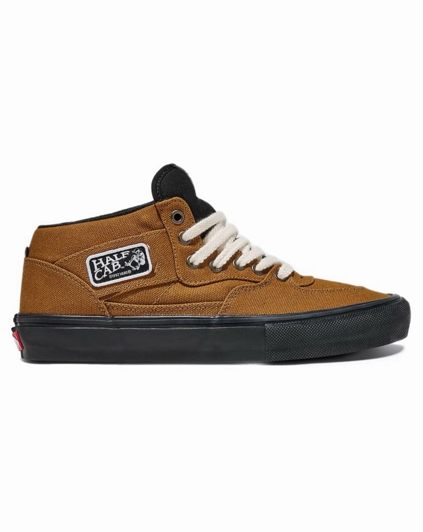 Reinforced Stitch Detail Vans Skate Half Cab - Duck Canvas Golden Brown / Black