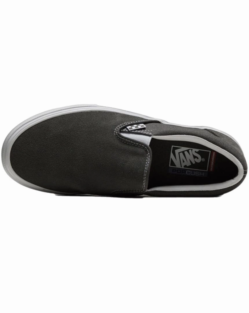 Relaxed Look Minimalist Design Vans Skate Slip On - Pewter / True White