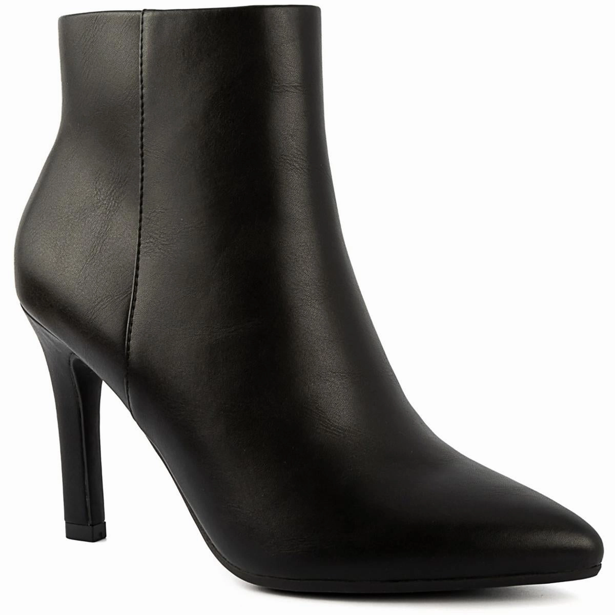 Vecna Womens Zipper Faux Leather Booties Flexible Movement reinforced sole