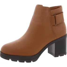 Veeda Womens Zipper Leather Booties Padded Interior Work Commute
