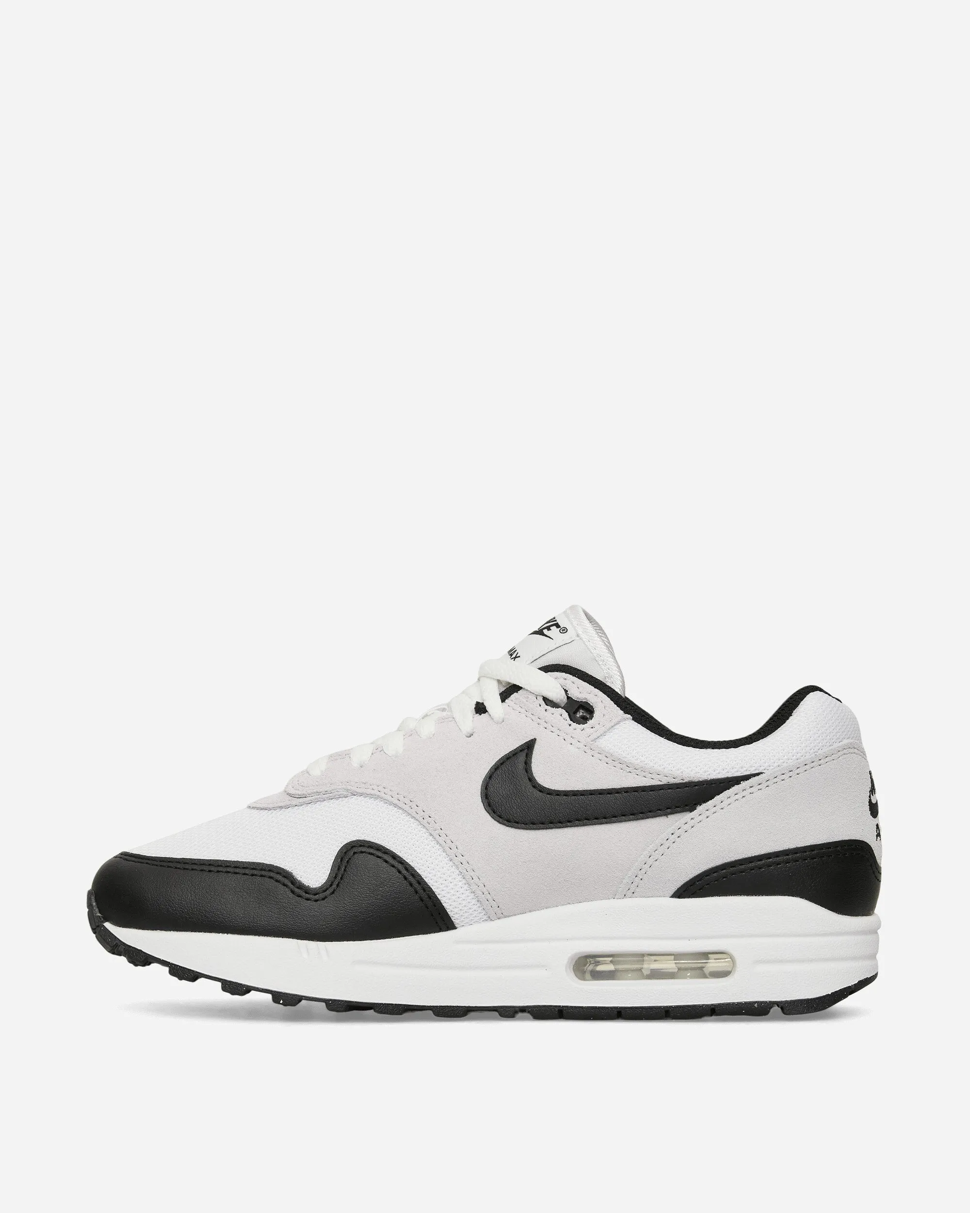 Air Max 1 Essential Sneakers White / Black / Pure Platinum Rocker sole geometry Exclusive chic
