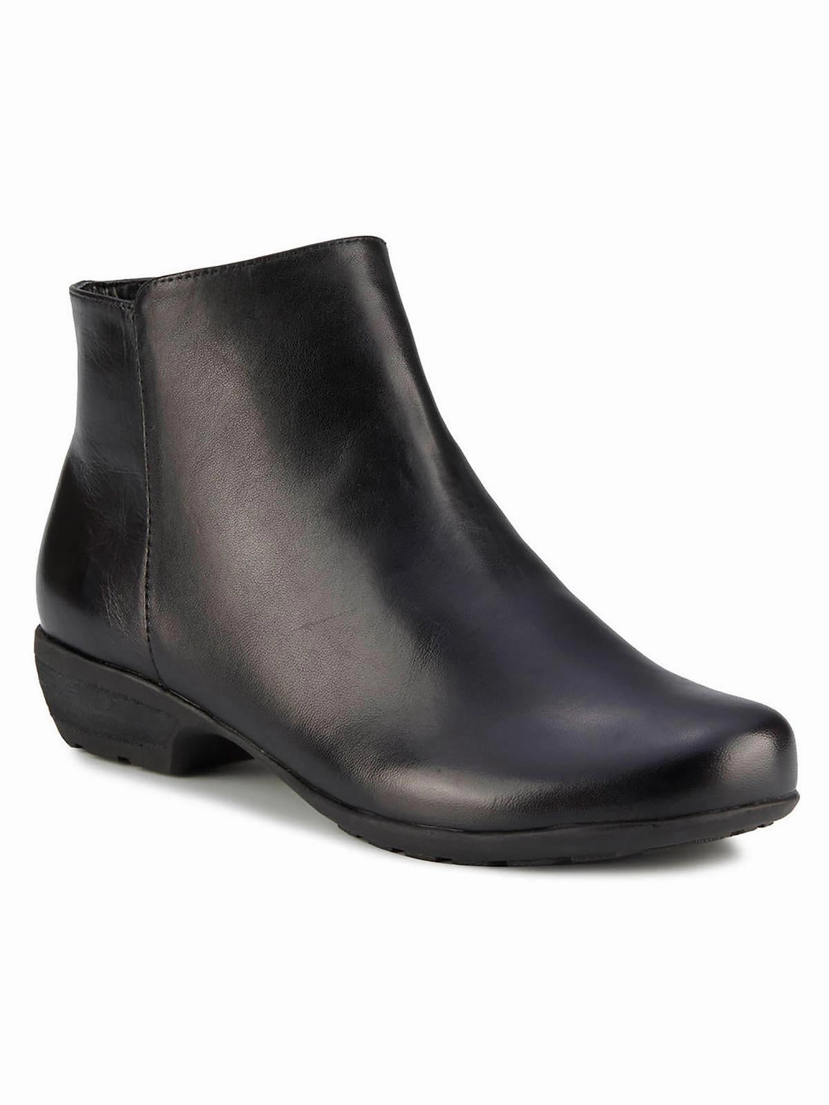 Stable Support Cold Weather Commuter Casual Gathering EZRA Womens Leather Ankle Boots