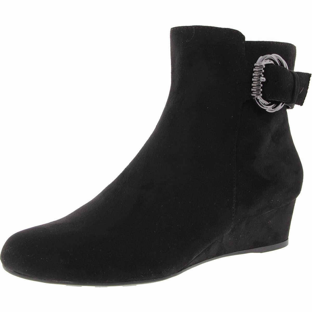 GENSON Womens Zipper Manmade Ankle Boots Anti microbial