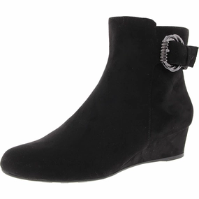 GENSON Womens Zipper Manmade Ankle Boots Anti microbial