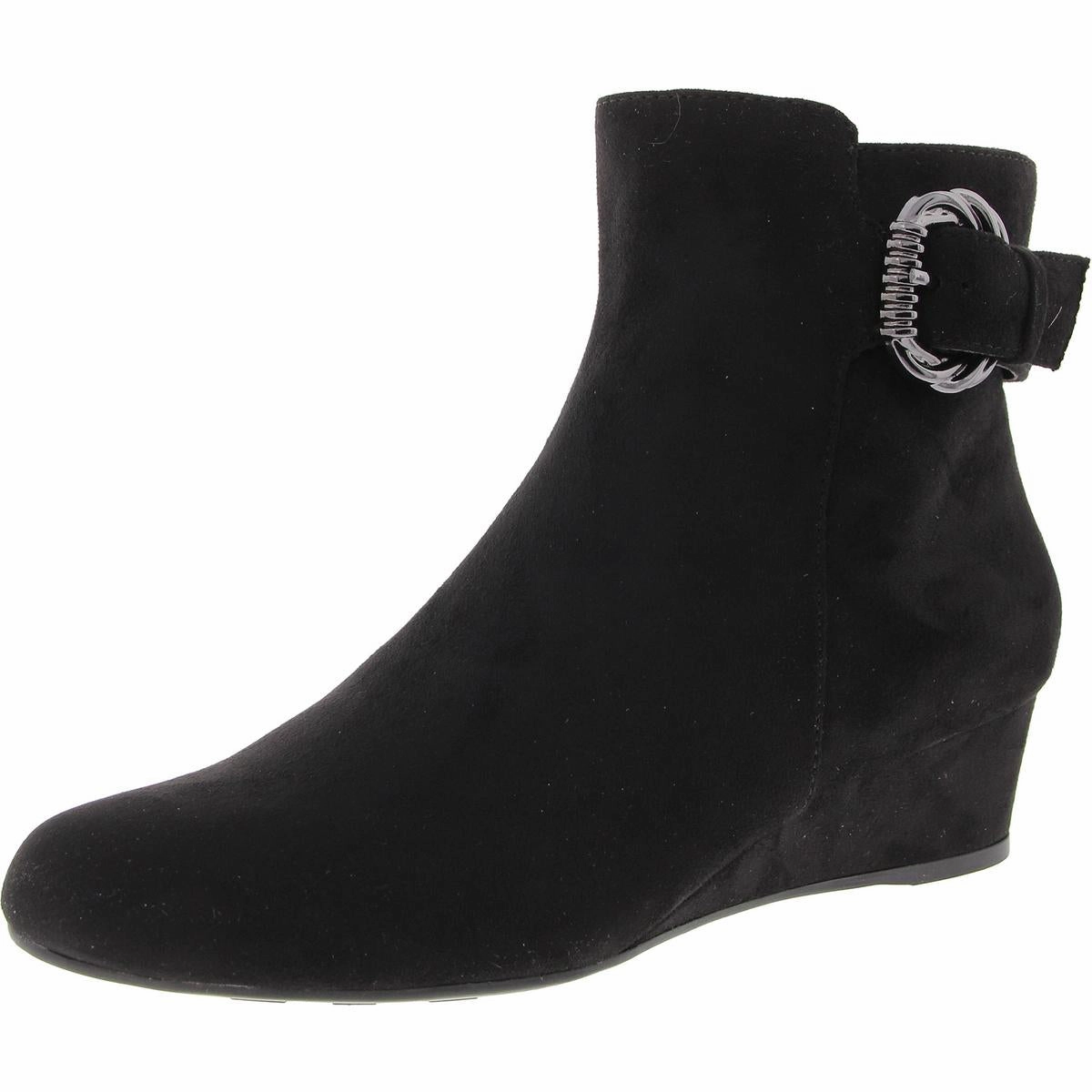 GENSON Womens Zipper Manmade Ankle Boots Protective Finish Functional Minimalist Padded Interior Rough Terrain