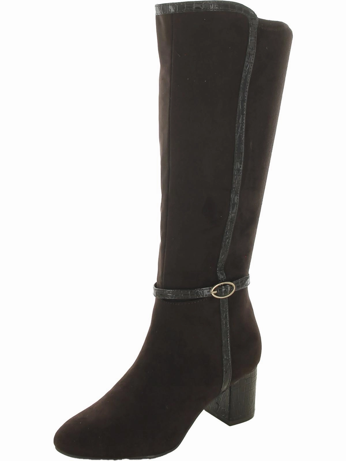 Waterproof Work Commute Isaleef Womens Zipper Faux Suede Knee-High Boots