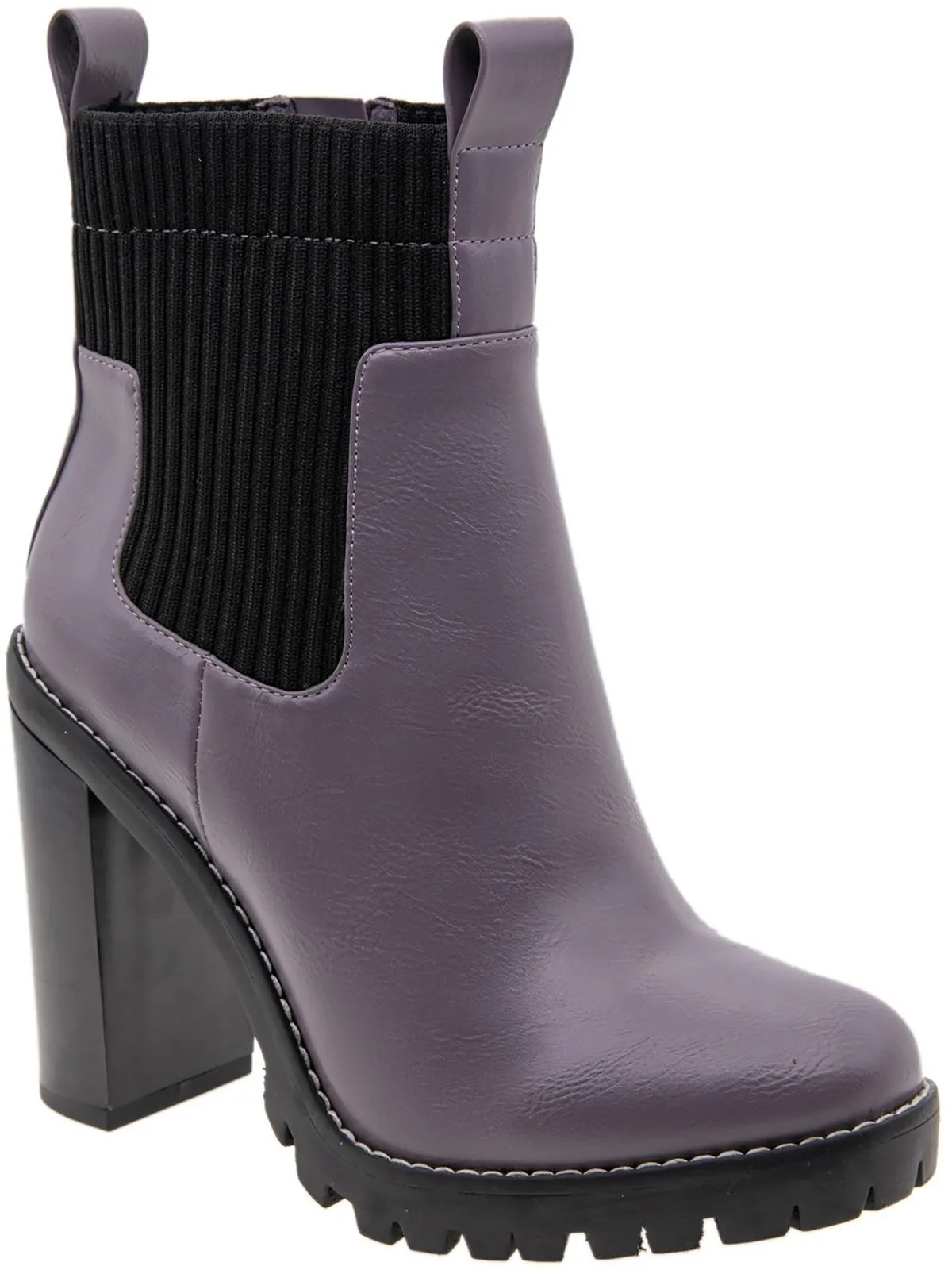 Prali Womens Faux Leather Lugged Sole Chelsea Boots Athletic Wear