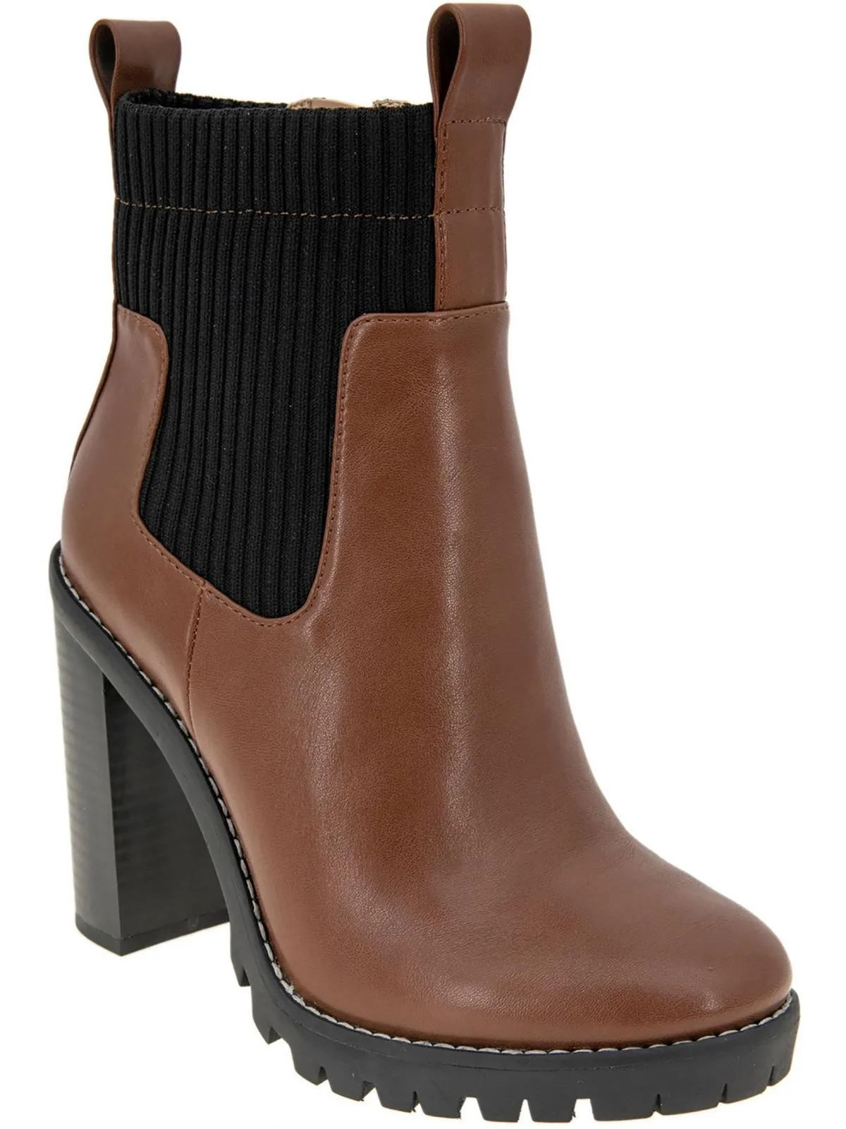 Young Professional Prali Womens Faux Leather Lugged Sole Chelsea Boots