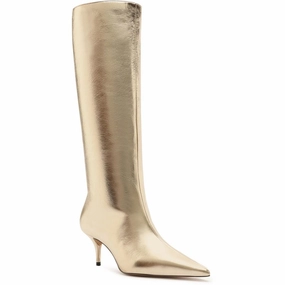 Womens Zipper Man Made Knee-High Boots No Tie