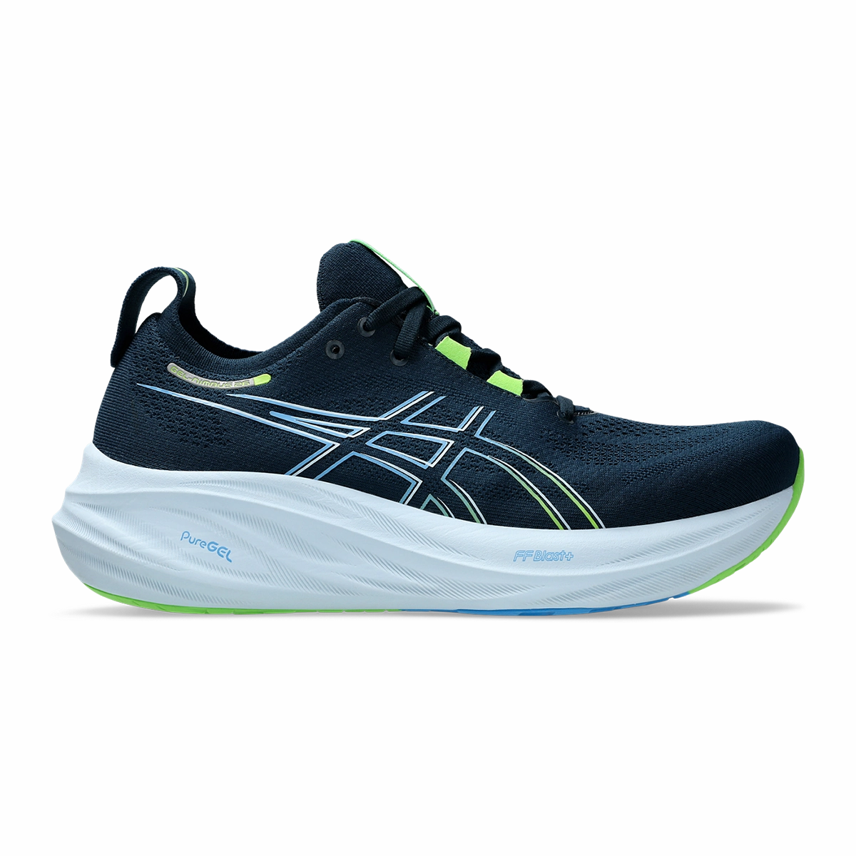 Sports teams nature - themed running wear Asics Gel Nimbus 26 - French Blue - Electric Lime