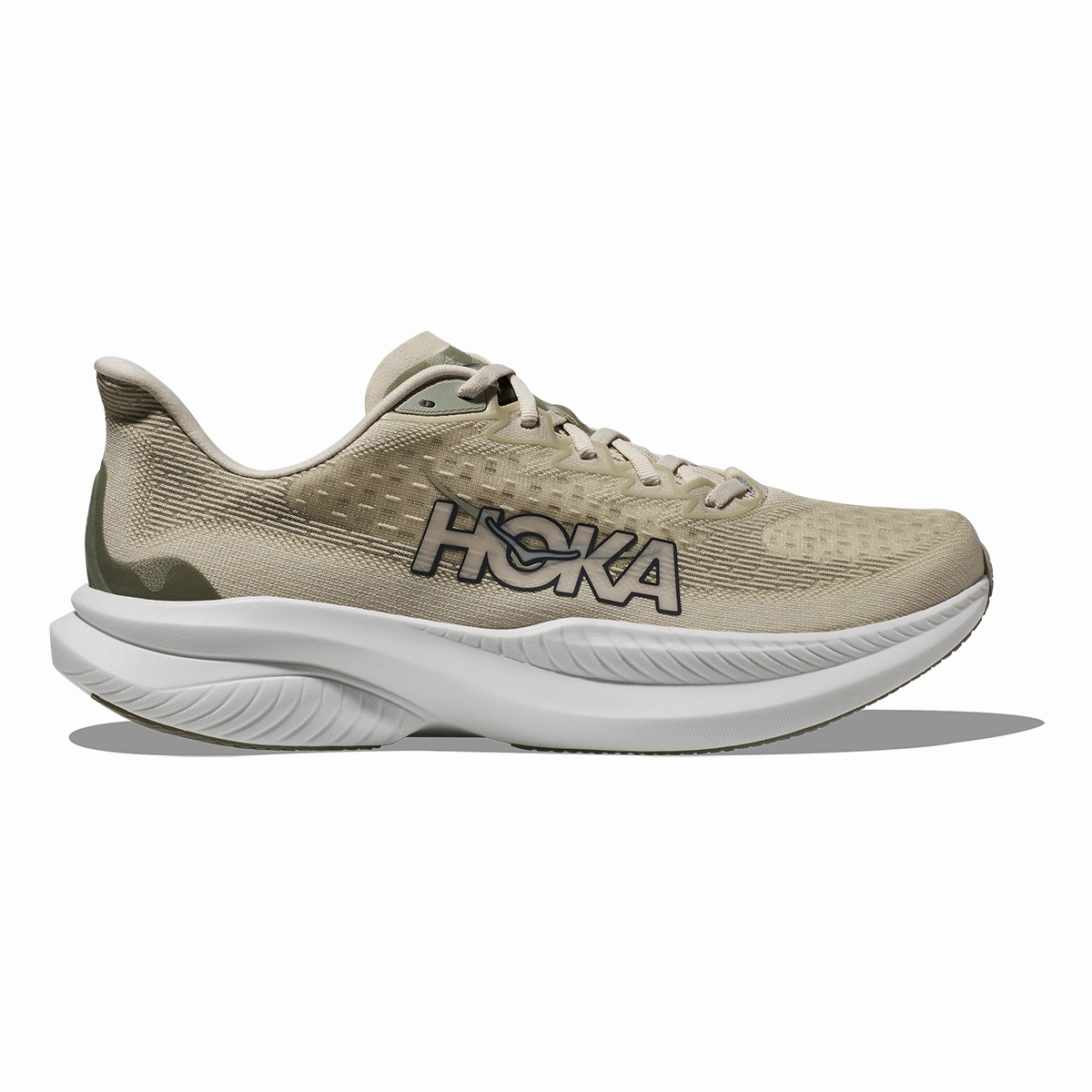 breathable mesh shoe aspect mobility improvement Hoka Mach 6 - Oat Milk - Barley
