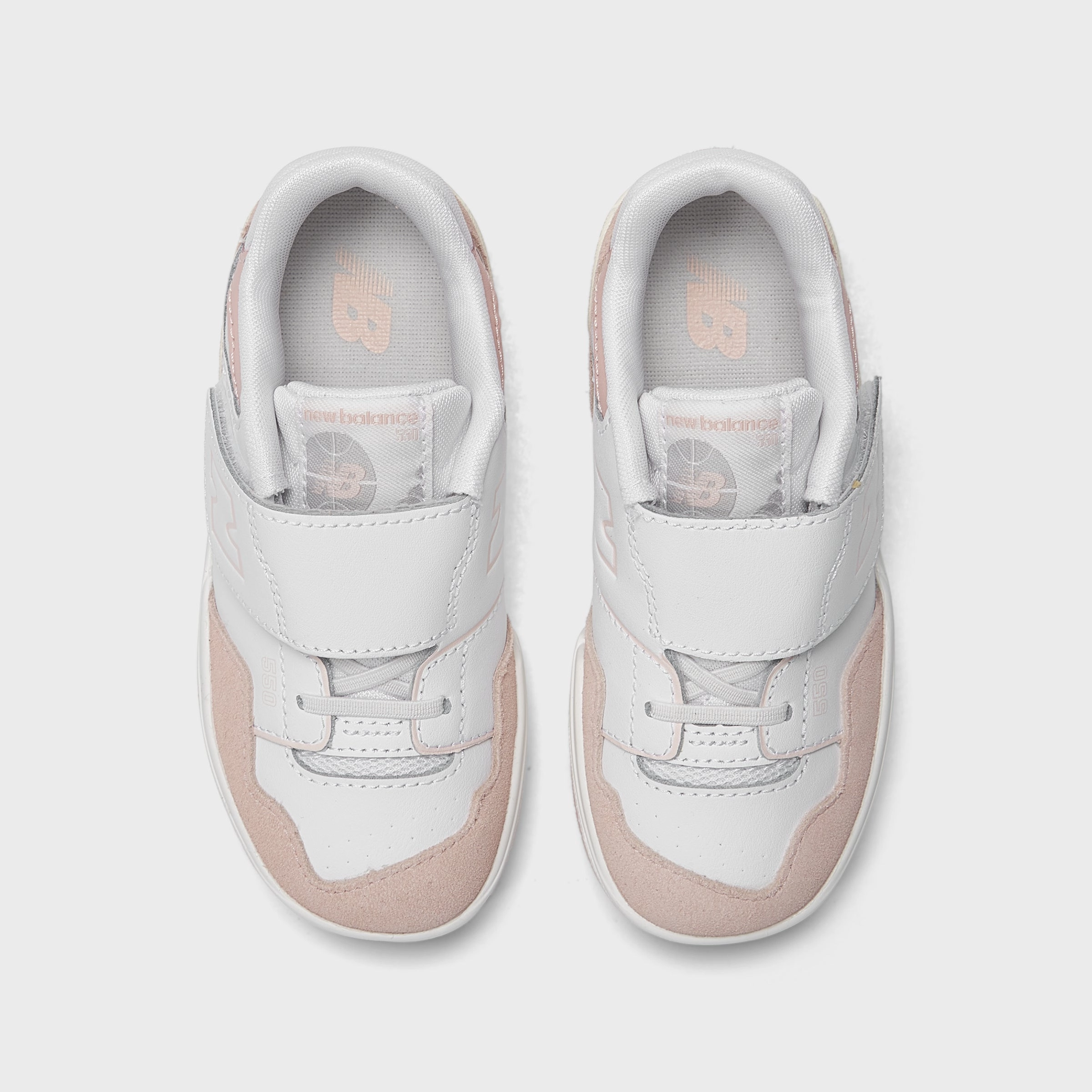 New Balance Infants' 550 White / Pink Haze Multi Directional Grip Studs