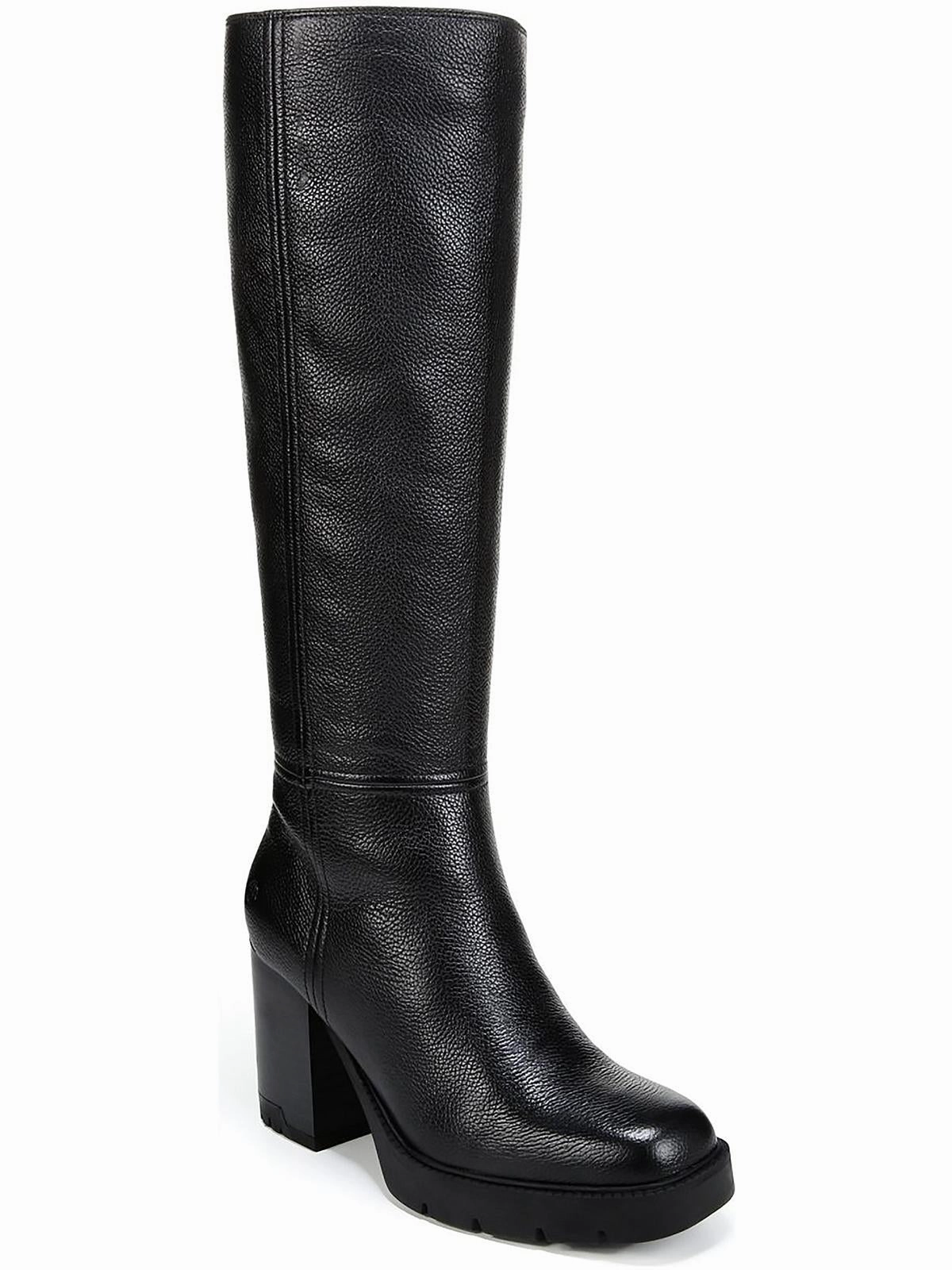 Willow  Womens Faux Leather Block Heel Mid-Calf Boots Mesh Outdoor Performance