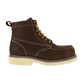 Iron Age Men's Solidifier Brown IA5062 6" Waterproof Work Boot Lace-Up Design Padded Interior City Walking