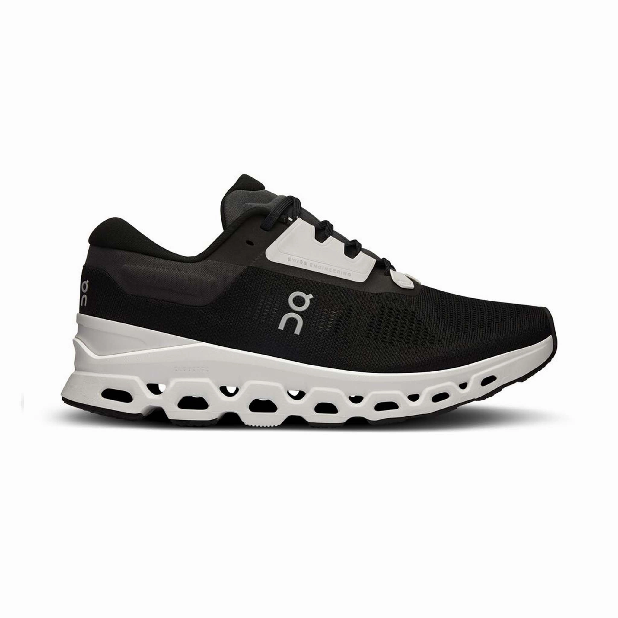 On | Women's Cloudstratus 3 Running Shoes - Black/Frost minimalist running