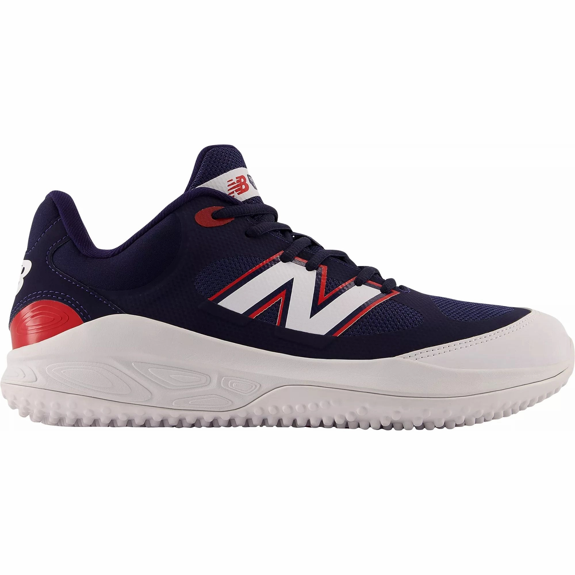 New Balance Men's Fresh Foam 3000 v7 Turf Baseball Shoes - Navy/White/Red - T3000RB7 Light - weight laces