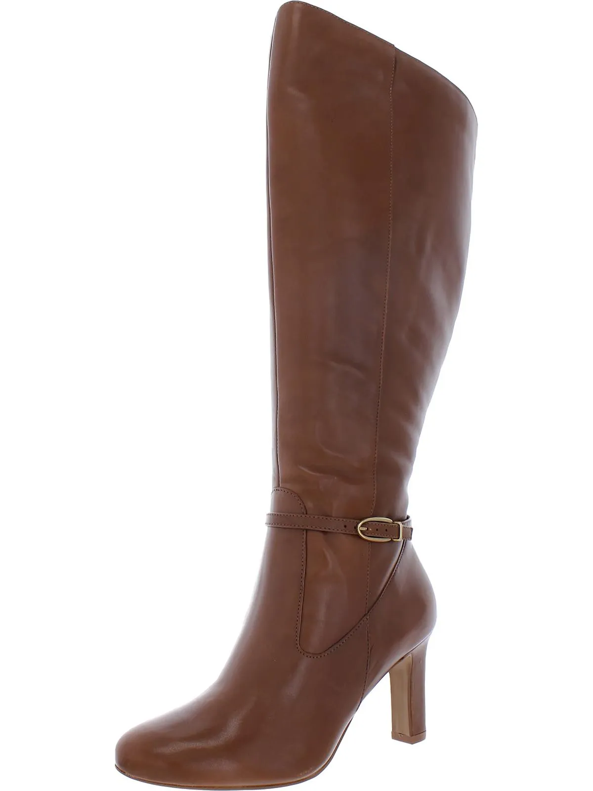 Paris Glow Henny Womens Leather Wide Calf Knee-High Boots