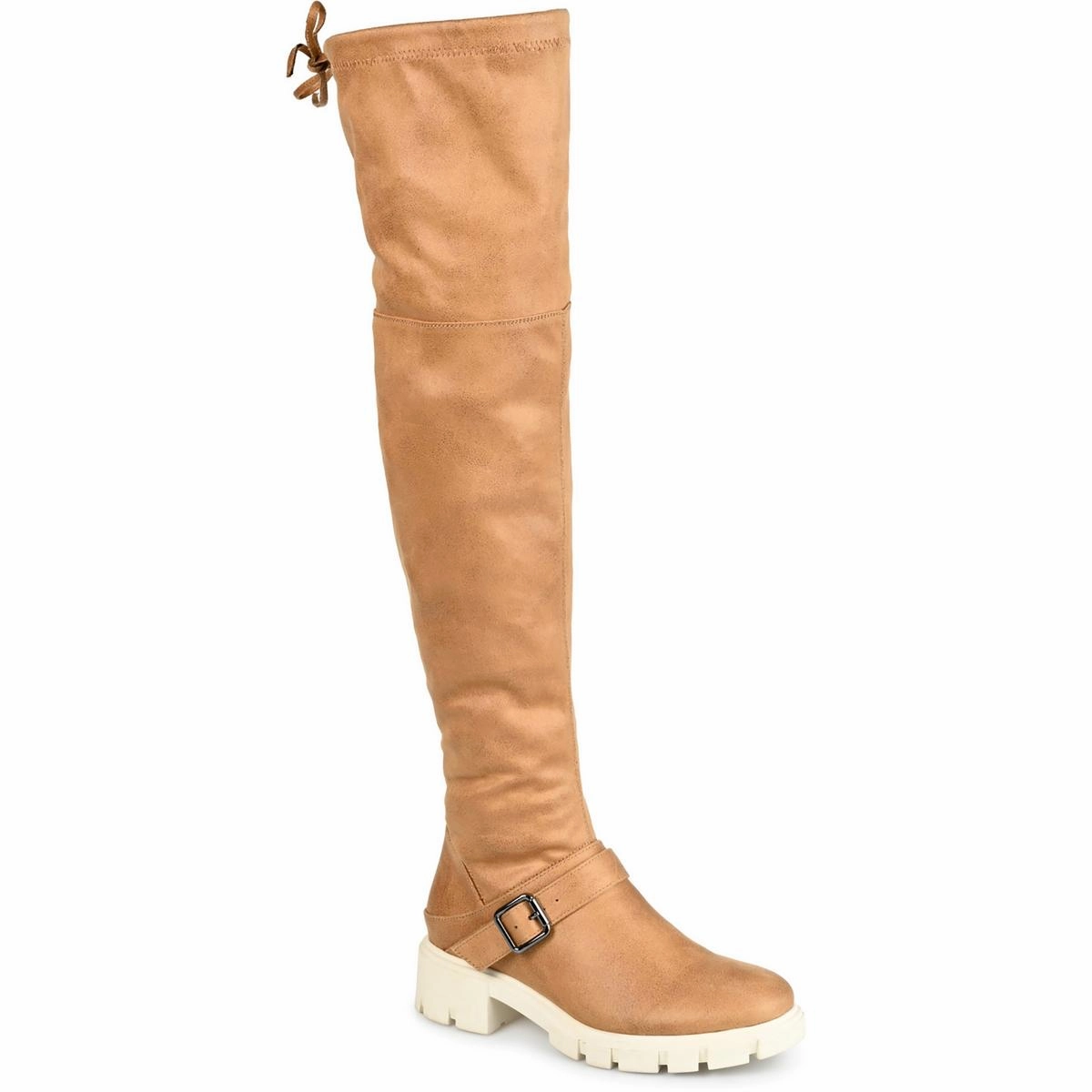 Seamless Stitching Womens Faux Suede Thigh-High Boots