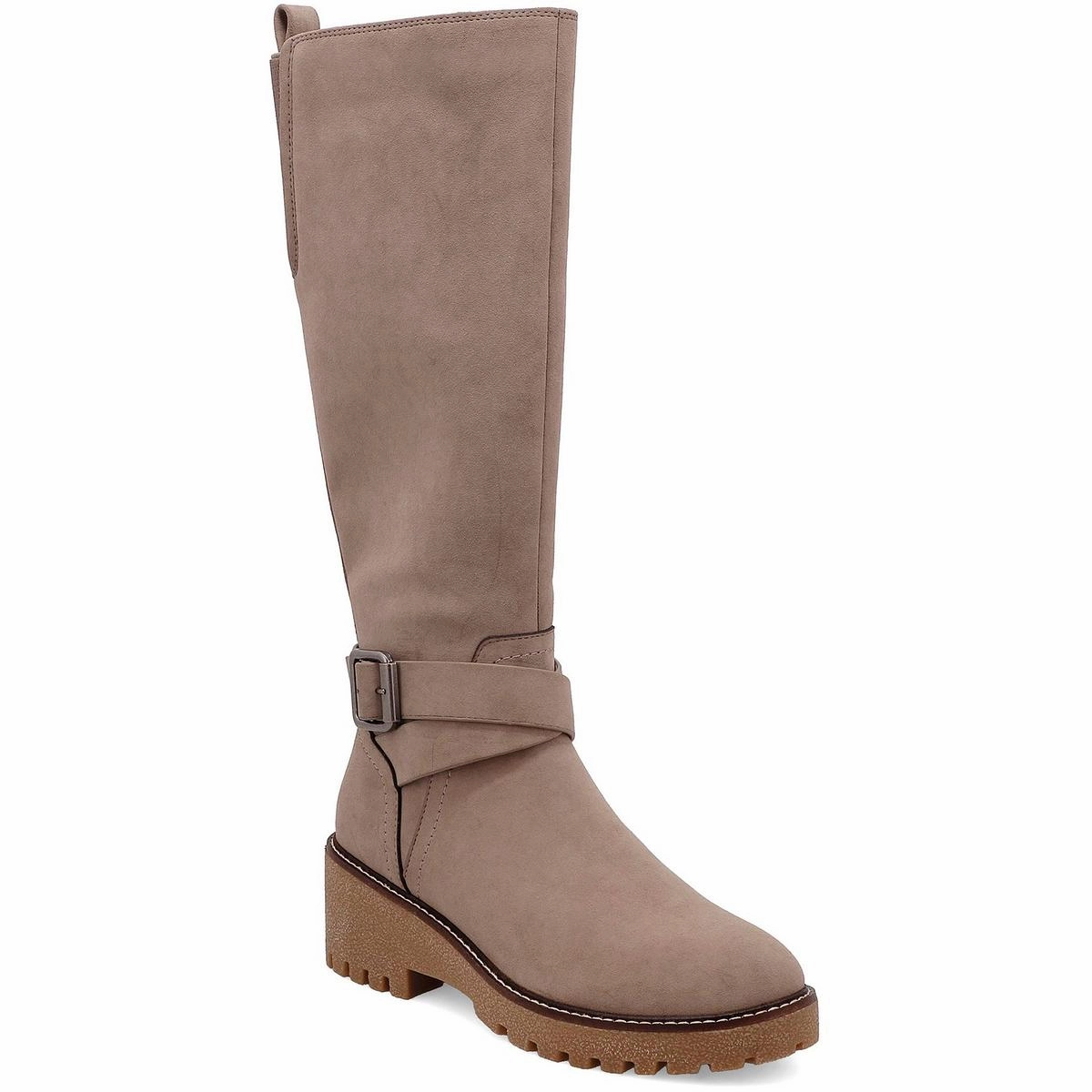 Snow Day Rugged Built Morning Walk Kathleen Womens Faux Suede Lugged Sole Knee-High Boots