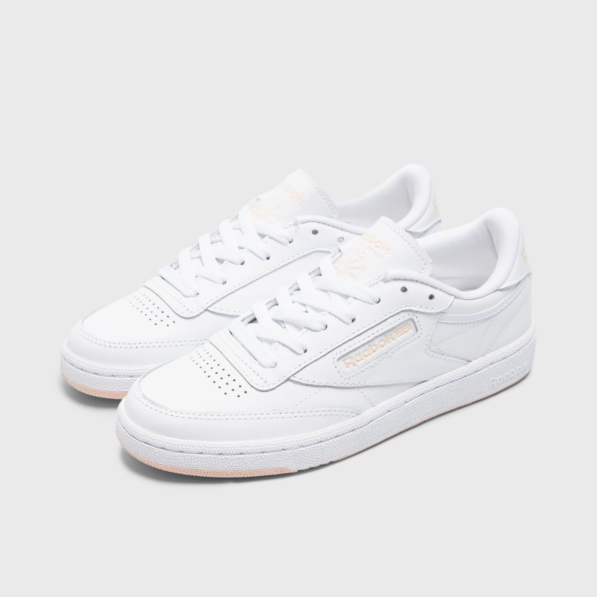 Reebok Women's Club C 85 White / Bleached Peach Slip   On Style