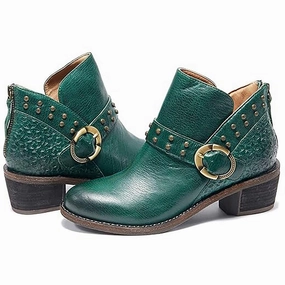 Womens Studded Leather Ankle Boots Feather Light Hiking Trails Padded Interior Cold Weather Commuter