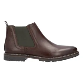 Grippy Outsole River Crossing Rieker Men's 13757-25 Chelsea Nougat Brown Leather