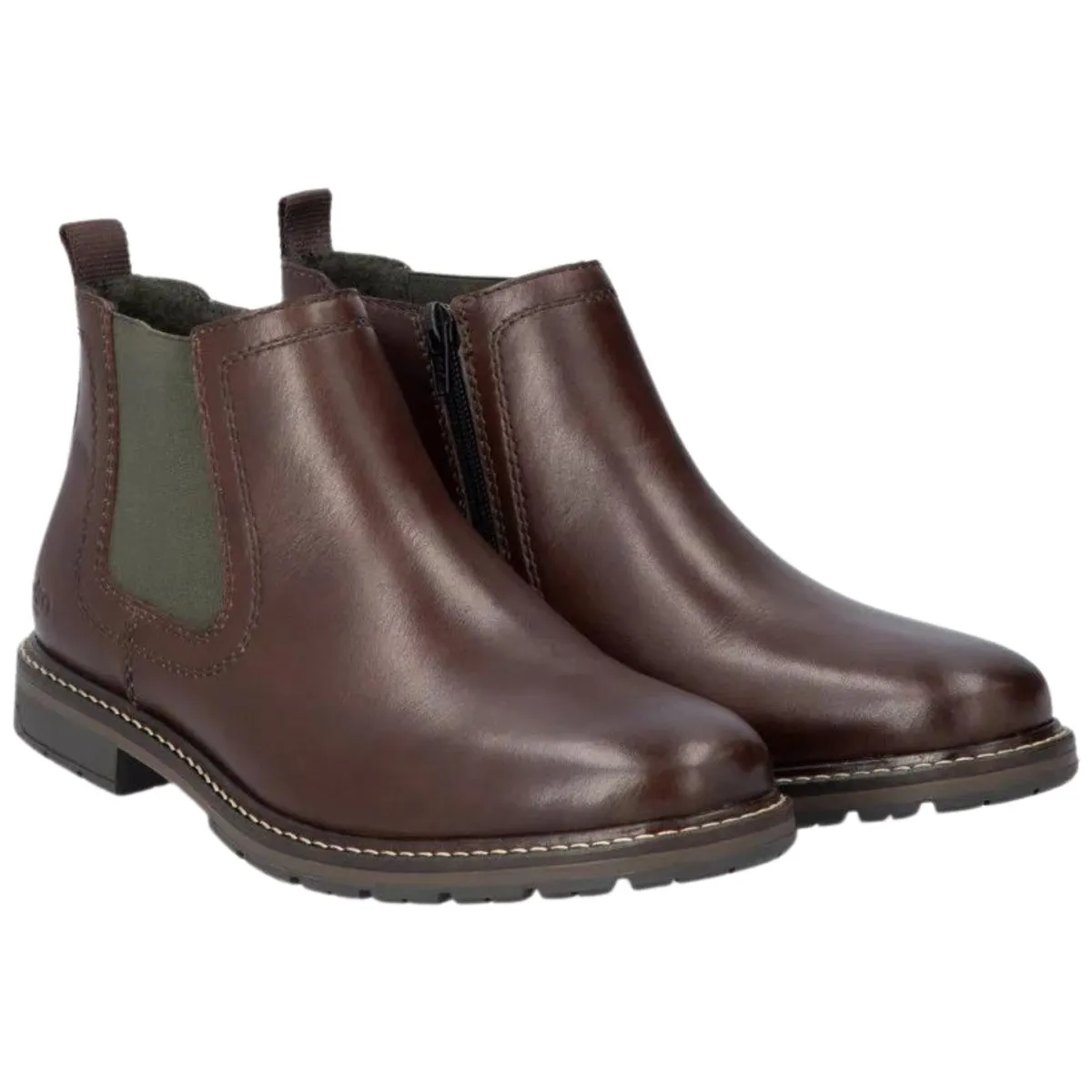 Rieker Men's 13757-25 Chelsea Nougat Brown Leather Day Hike Athletic Wear