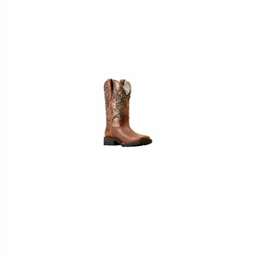 Women's Unbridled Rancher Venttek Western Boots In Hickory Smoke/copper Metallic Tiger Mark Timeless Style