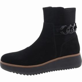ZYLAH ROSE Womens Leather Wedge Ankle Boots Easy To Clean