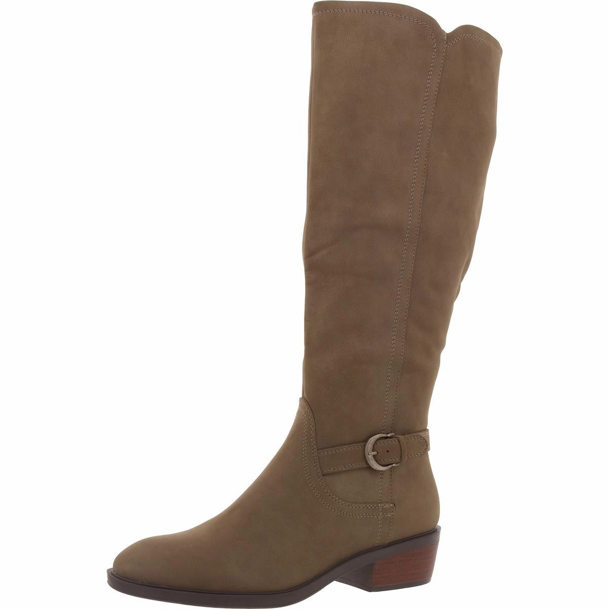 NENA Womens Buckle Leather Knee-High Boots Resistant Layer