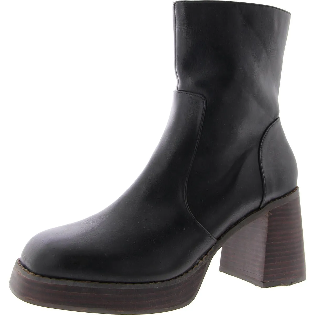 Loyal Womens Faux Leather Solid Mid-Calf Boots Long Hike Fashionable Design