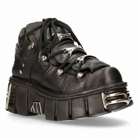 New Rock Black Gothic Ankle Boots-106-S1 Secure fit Long Last