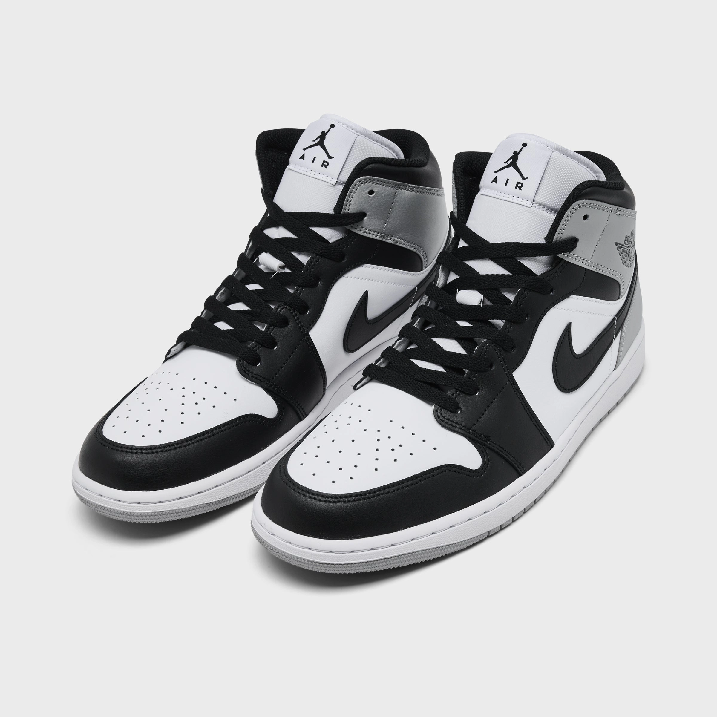 Focus Flow synthetic leather Jordan 1 Mid White / Black - Light Smoke Grey