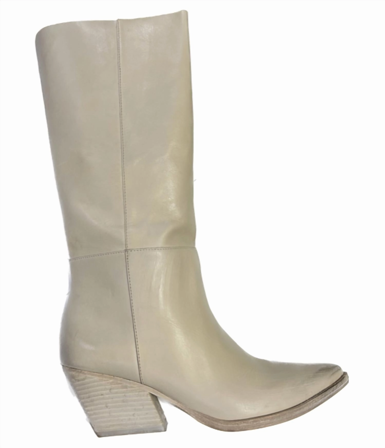 Comfort Toe Box Easy Entry West Boots In Soy Vintge Calf