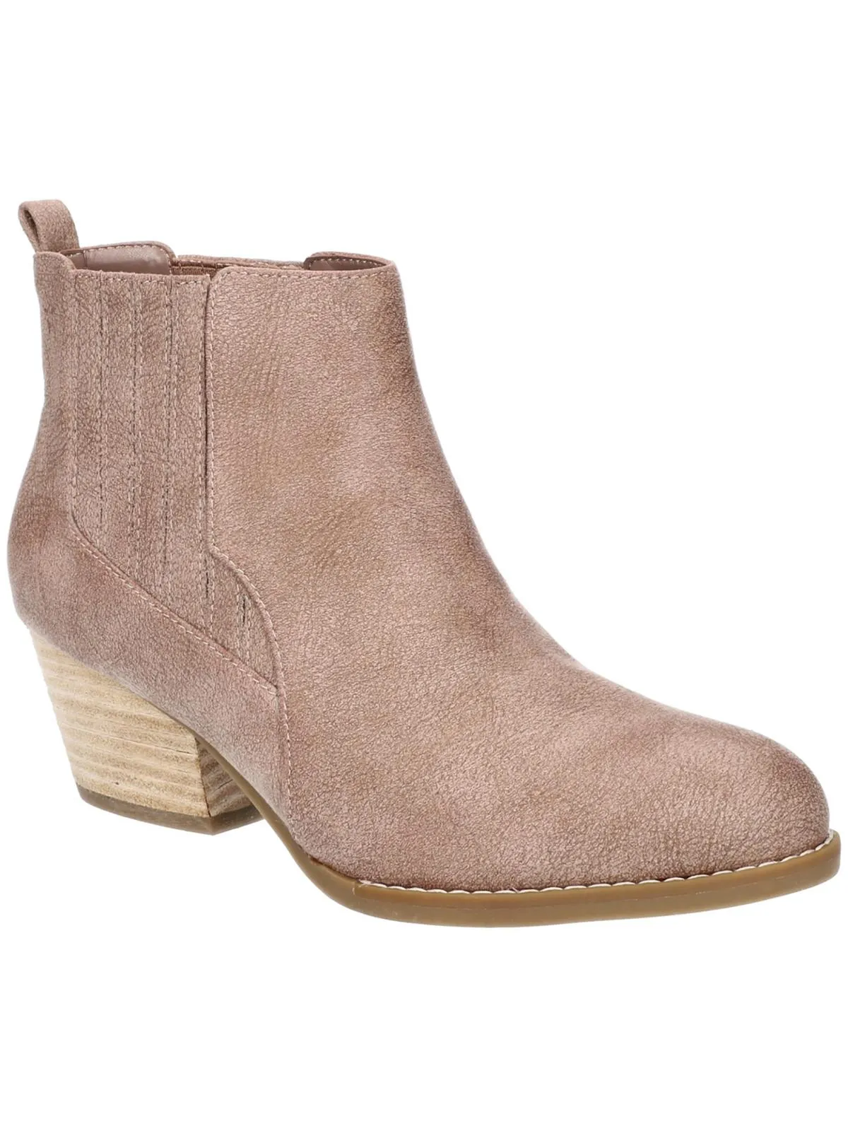 Lou Womens Faux Suede Slip On Ankle Boots Cushioned Step Cold Climate