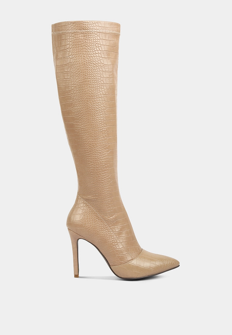 wheedle croc high heeled calf boots Seamless Comfort Remote Hiking Desert Design