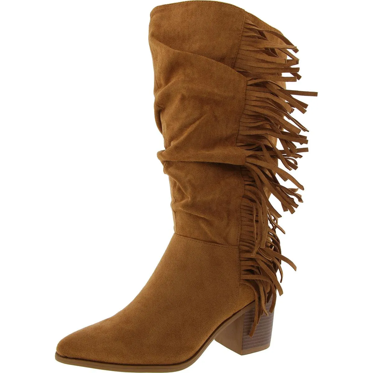 HARTLY Womens Faux Suede Pointed Toe Mid-Calf Boots Feather Light Remote Hiking Walk Friendly